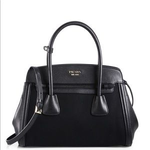 Prada authentic Canvas & Saffiano Tote Bag Black